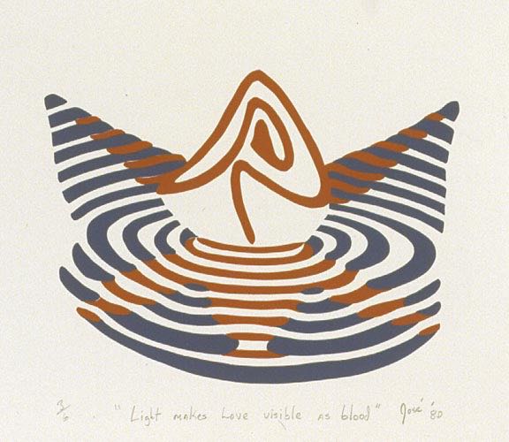 Light Makes Love Visible As Blood 80 serigraph 8x8