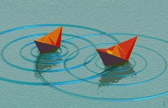 Boatscape-Pair with Ripples 13 pp 12x19