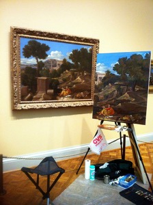 copying Poussin'sSt John on the Island of Patmosin the Art Institute of Chicago13 ol 40x54