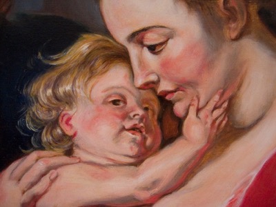 Rubens' Holy Family, detail center08 op 47x36